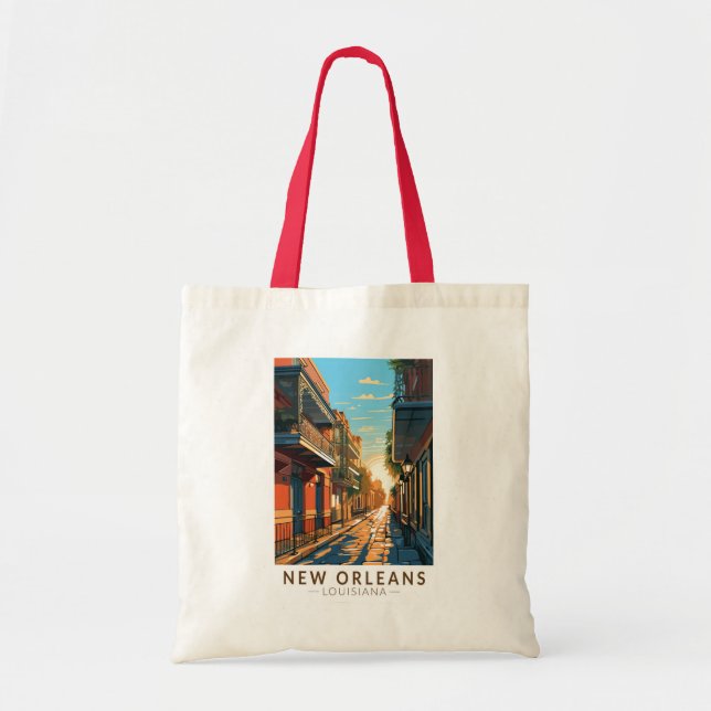 Tote Bag New Orleans Louisiana French Quarter Travel Art (Devant)