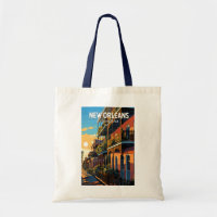 New Orleans Louisiana Travel Art Vintage