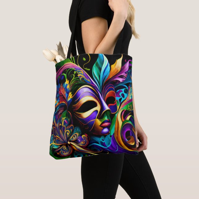 Tote Bag New Orleans Mardi Gras Art Abstrait (De près)