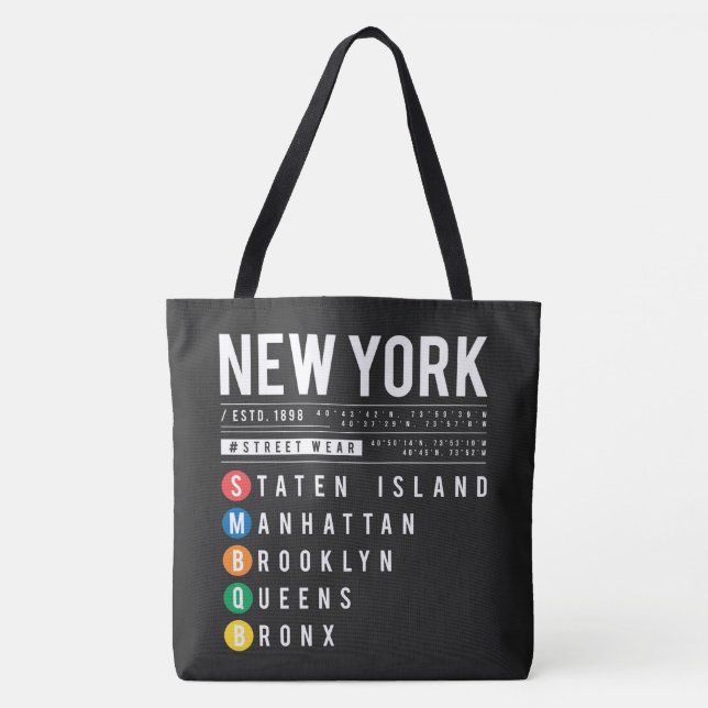 Tote Bag New York 5 Boroughs (Devant)