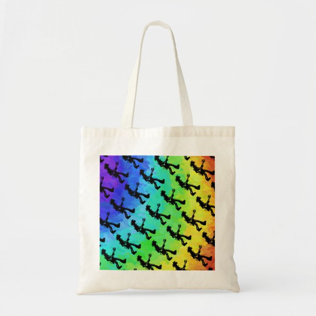 Tote Bag New York Boogie Nights Guitare Rainbow (Devant)