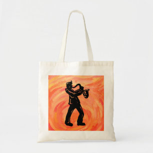 Tote Bag New York Boogie Nights Saxophone Orange