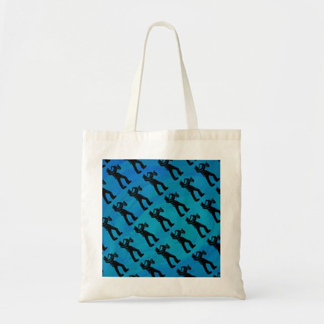 Tote Bag New York Boogie Nuits Saxophone Bleu (Devant)