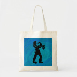Tote Bag New York Boogie Nuits Saxophone Bleu
