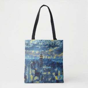 Tote Bag New York City Skyline Van Gogh Starry Night Art
