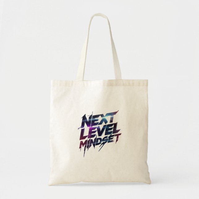 Tote Bag "Next Level Mindset" Motivational Quote (Devant)