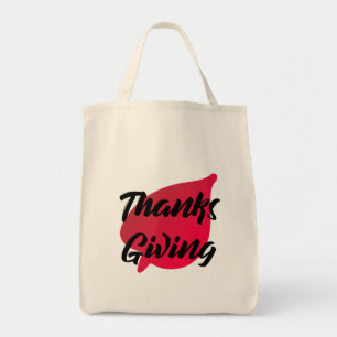 Tote Bag Nice Texte Thanksgiving Typographie sur la feuille