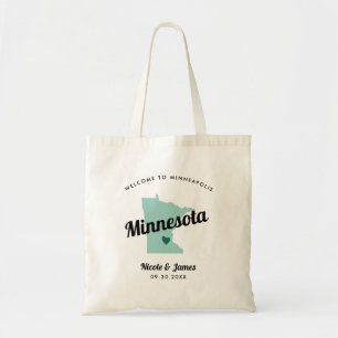 Tote Bag N'Importe Quelle Couleur Minnesota Map Mariage Wel