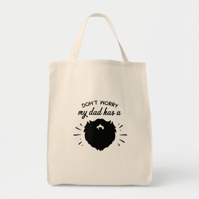 Tote Bag N'inquiétez pas mon papa a une conception foncée (Devant)