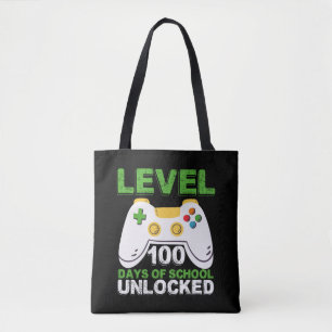 Tote Bag Niveau 100 Jours De Jeux Vidéo De Gamer Déverrouil
