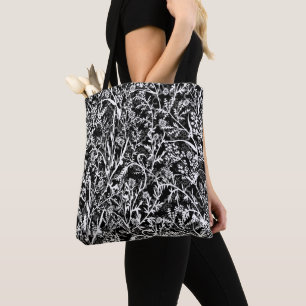Tote Bag Niveaux de gris floraux