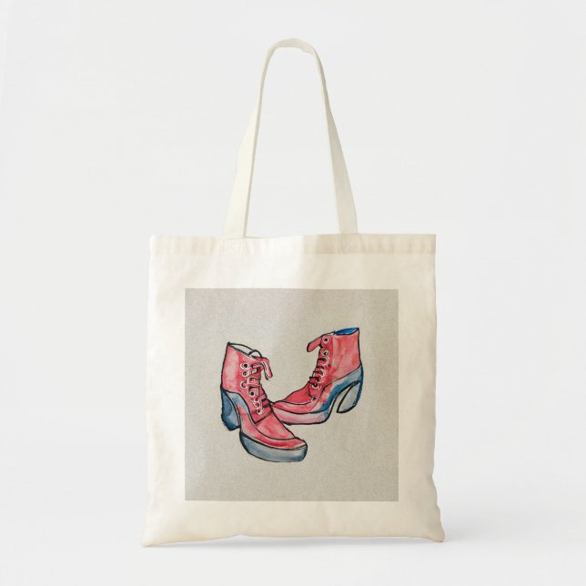 Tote Bag No 01, Dessin À La Main De Chaussures Drôle Collec (Devant)