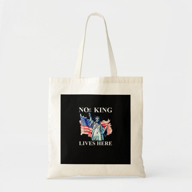 Tote Bag No King Lives in America Freedom Flag Patriotic (Devant)