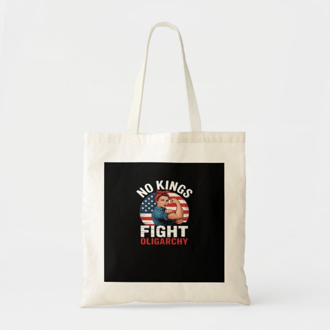 Tote Bag No King Patriotic Freedom No Kings In America Vint (Devant)