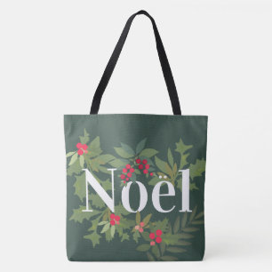 Tote Bag Noel à feuillage persistant feuilles et des baies 