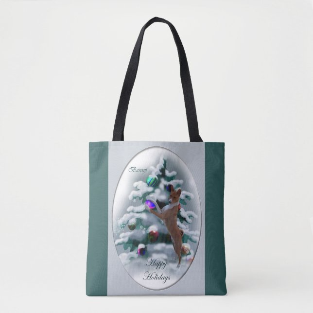 Tote Bag Noël Basenji (Devant)