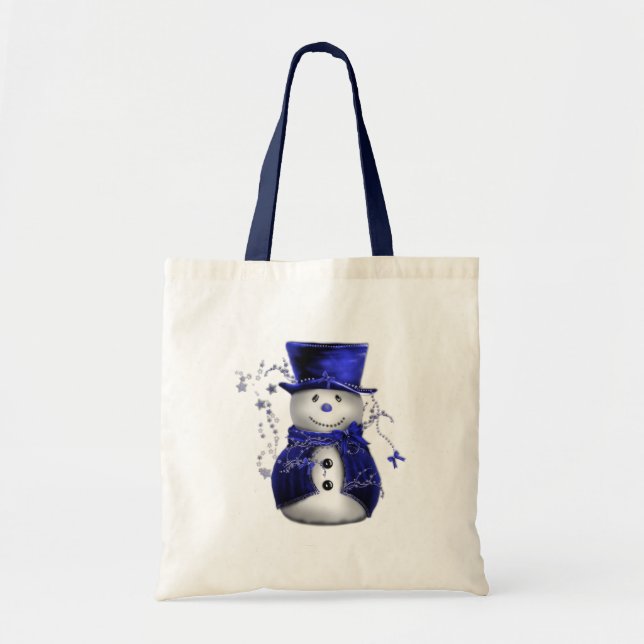 Tote Bag Noël Blue Snowman (Devant)