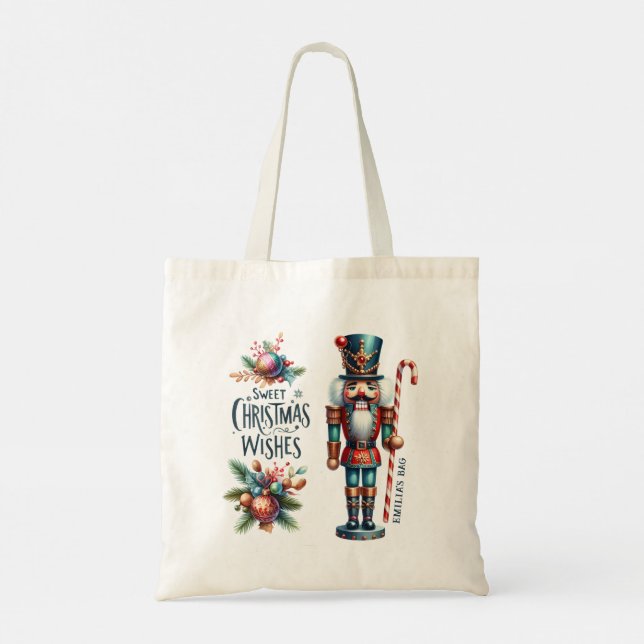 Tote Bag Noël Casse-noisette Sucre de canne voeux de Noël (Dos)