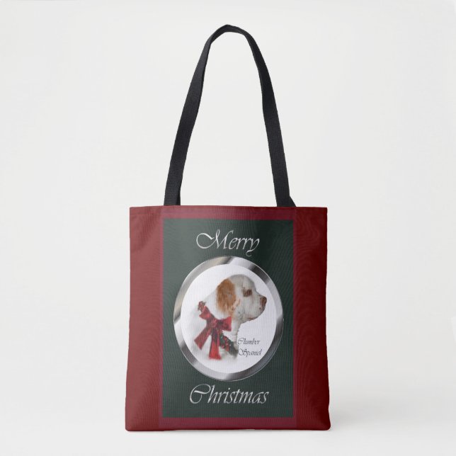 Tote Bag Noël Clumber Spaniel (Devant)