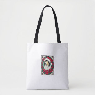 Tote Bag Noël Collie Chien Illustration Yule Collies 4