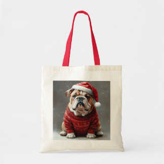 Tote Bag Noël de Bulldog anglais