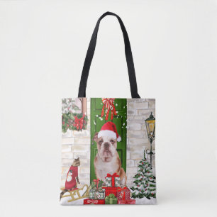 Tote Bag Noël de Bulldog anglais
