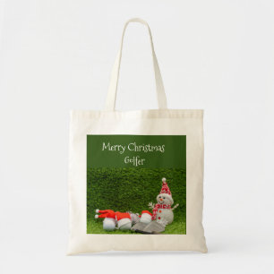 Tote Bag Noël de golf avec Snowman et des balles de golf Pè