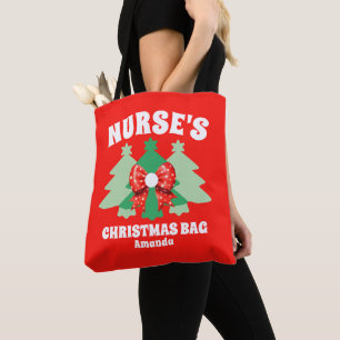Tote Bag Noël de l'infirmière personnalisée
