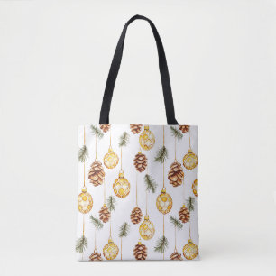 Tote Bag Noël des cônes de pin de miel