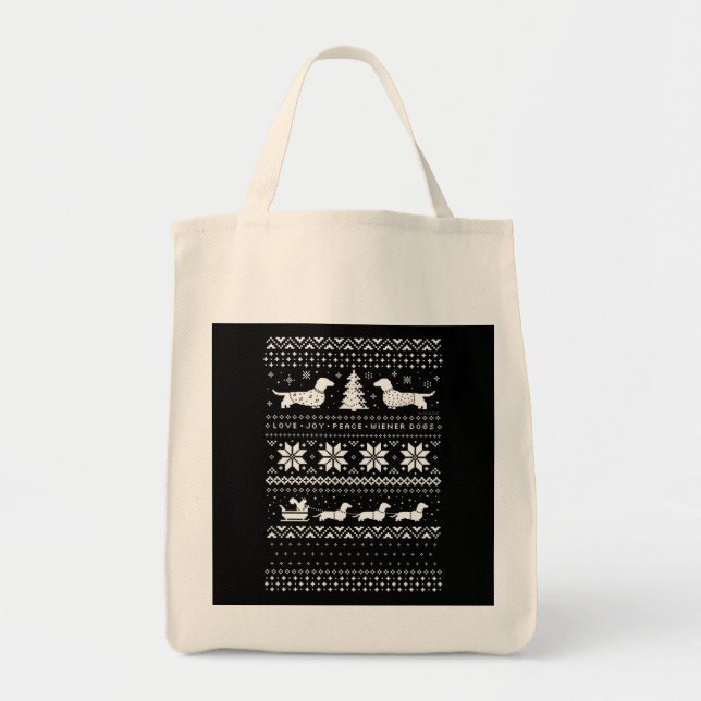 Tote Bag Noël des Dachshunds (Devant)
