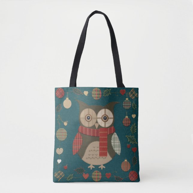 Tote Bag Noël des hibou (Devant)