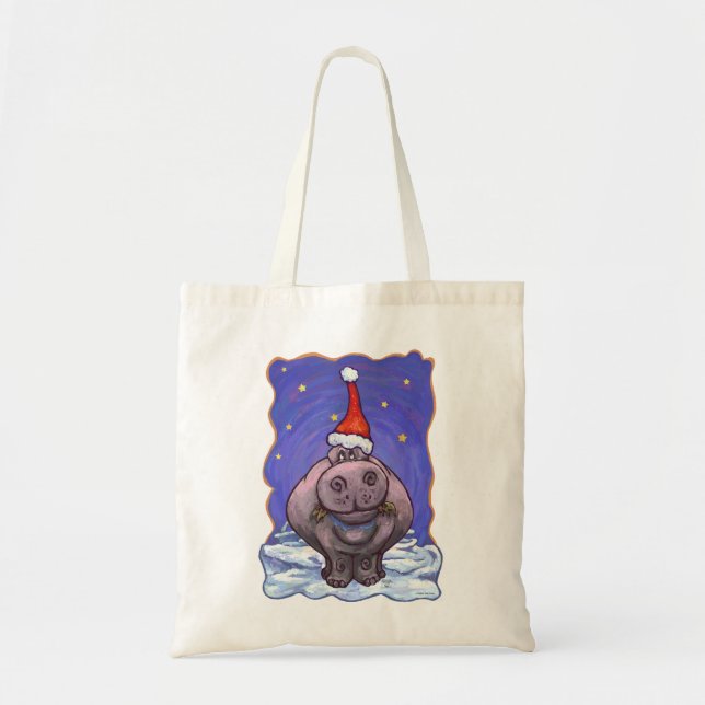 Tote Bag Noël d'hippopotame (Devant)