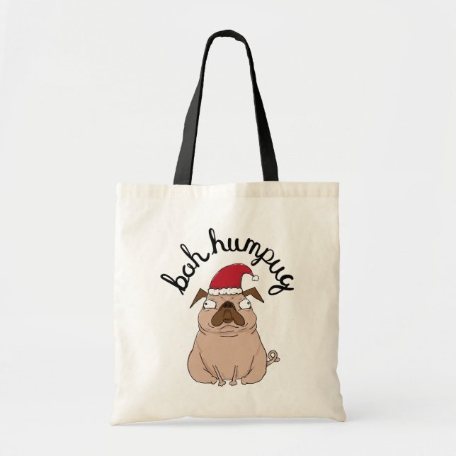 Tote Bag Noël drôle Fourre-tout de carlin de Bah Humpug (Devant)