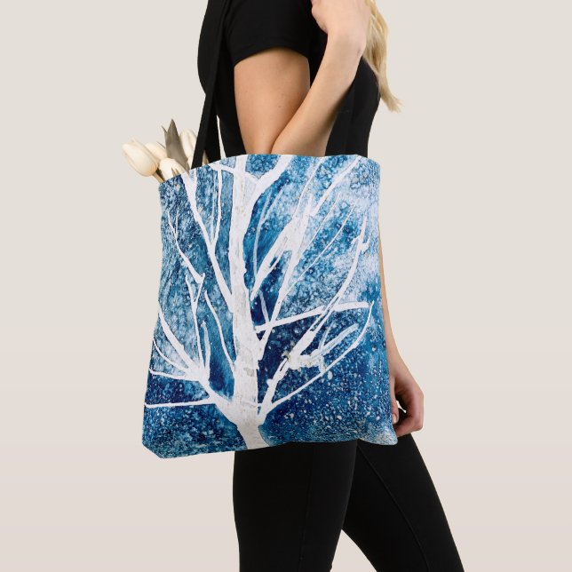 Tote Bag Noël du bouleau blanc d'hiver (De près)