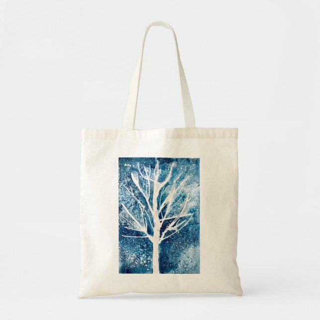 Tote Bag Noël du bouleau blanc d'hiver (Devant)