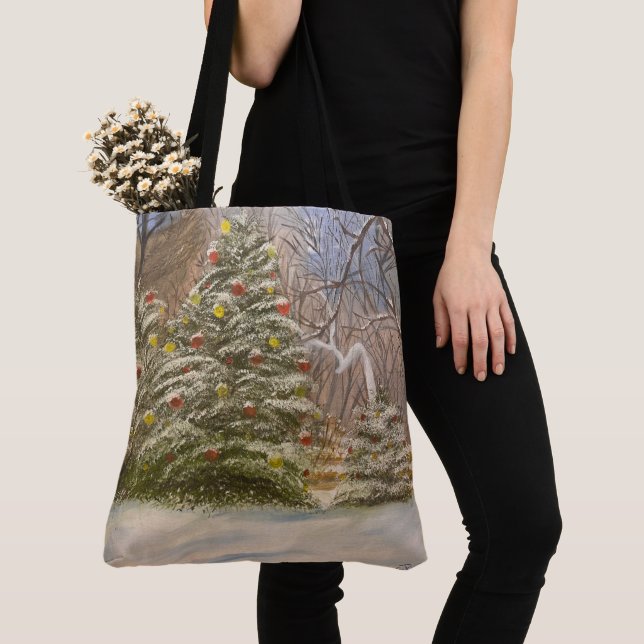 Tote Bag Noël en forêt, par Gary Poling (De près)