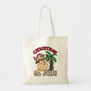 Tote Bag Noël en juillet Snowman Sand Beach