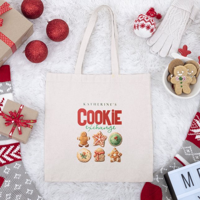 Tote Bag Noël Fête d'échange de cookies (Créateur téléchargé)