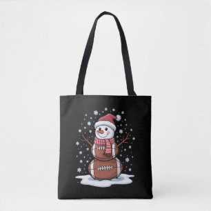 Tote Bag Noël Football Américain Bonhomme de Neige Xmas Spo