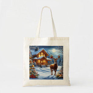Tote Bag Noël/Hiver Deer Lodge