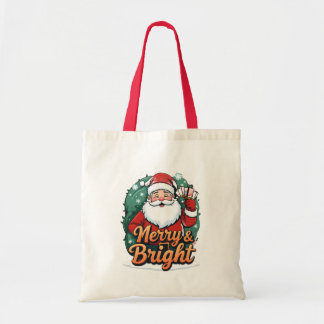 Tote Bag Noël - "Joyeux et brillant Père Noël"