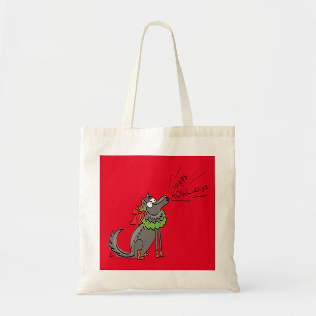 Tote Bag Noël Loup Drôle Enfants Mignons (Devant)