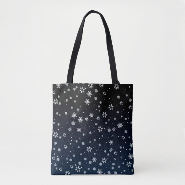 Tote Bag Noël : Motif de neige (Devant)