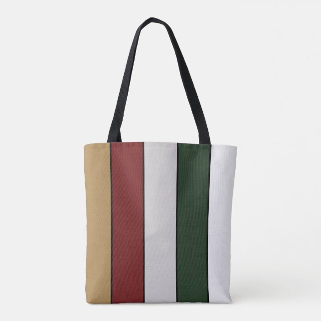 Tote Bag Noël Or Vert Rouge Argent Et Blancs (Dos)
