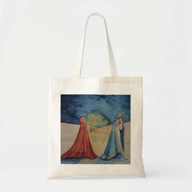 Tote Bag Noël par la lumière de lanterne (Devant)