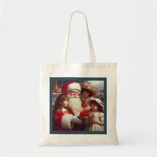Tote Bag Noël Père Noël avec enfants 1