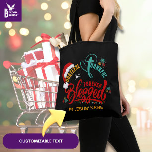 Tote Bag Noël RECONNAISSANT MERCI BÉNÉFICIÉ Christian