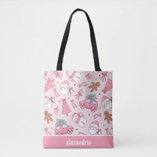 Tote Bag Noël rose sans couture