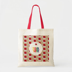 Tote Bag Noël Simple Business Logo Santa Hat Kraft