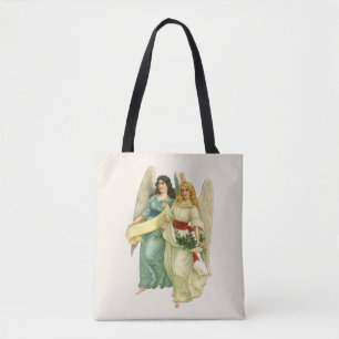 Tote Bag Noël vintage, anges victoriens angéliques
